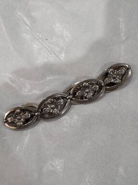 Vintage 1940s WRE sterling silver floral bracelet
